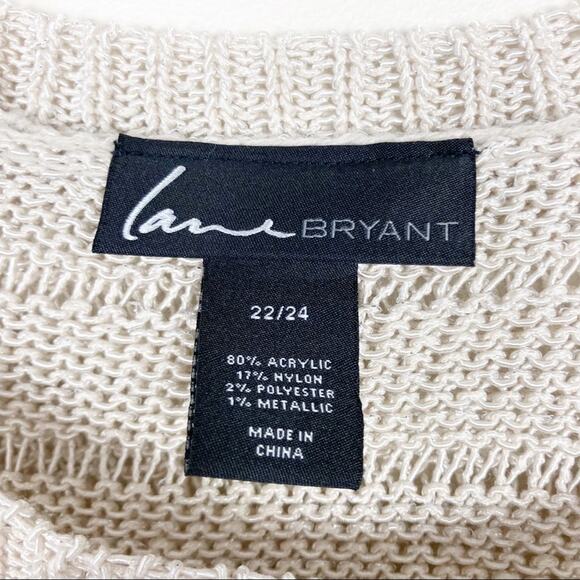 Lane Bryant Tan Metallic Knit Sweater Sz 22/24 - Picture 3 of 4